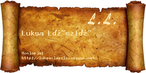 Luksa László névjegykártya