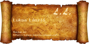 Luksa László névjegykártya